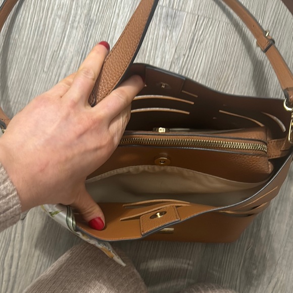 Brown Faux Leather Crossbody or Handheld Bag - Picture 9 of 12